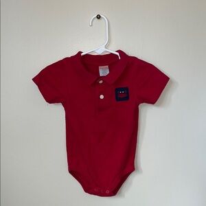 Gymboree Red Polo Onesie with Crab Patch